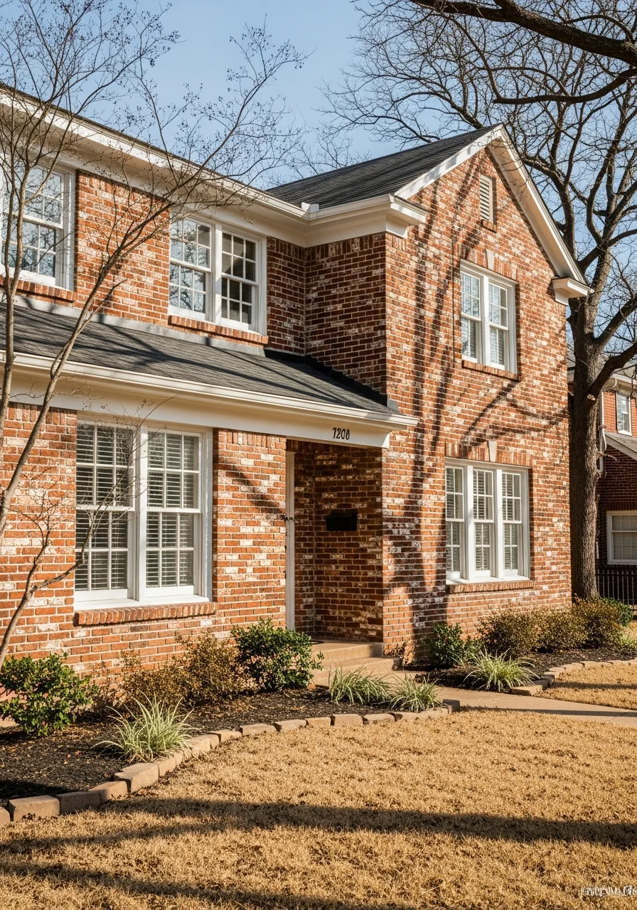 Portrait-style image of a Dallas residential property showing architectural details and local design elements.